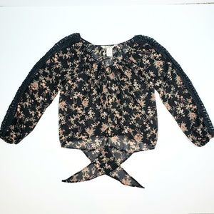 American Rag Black Floral Blouse